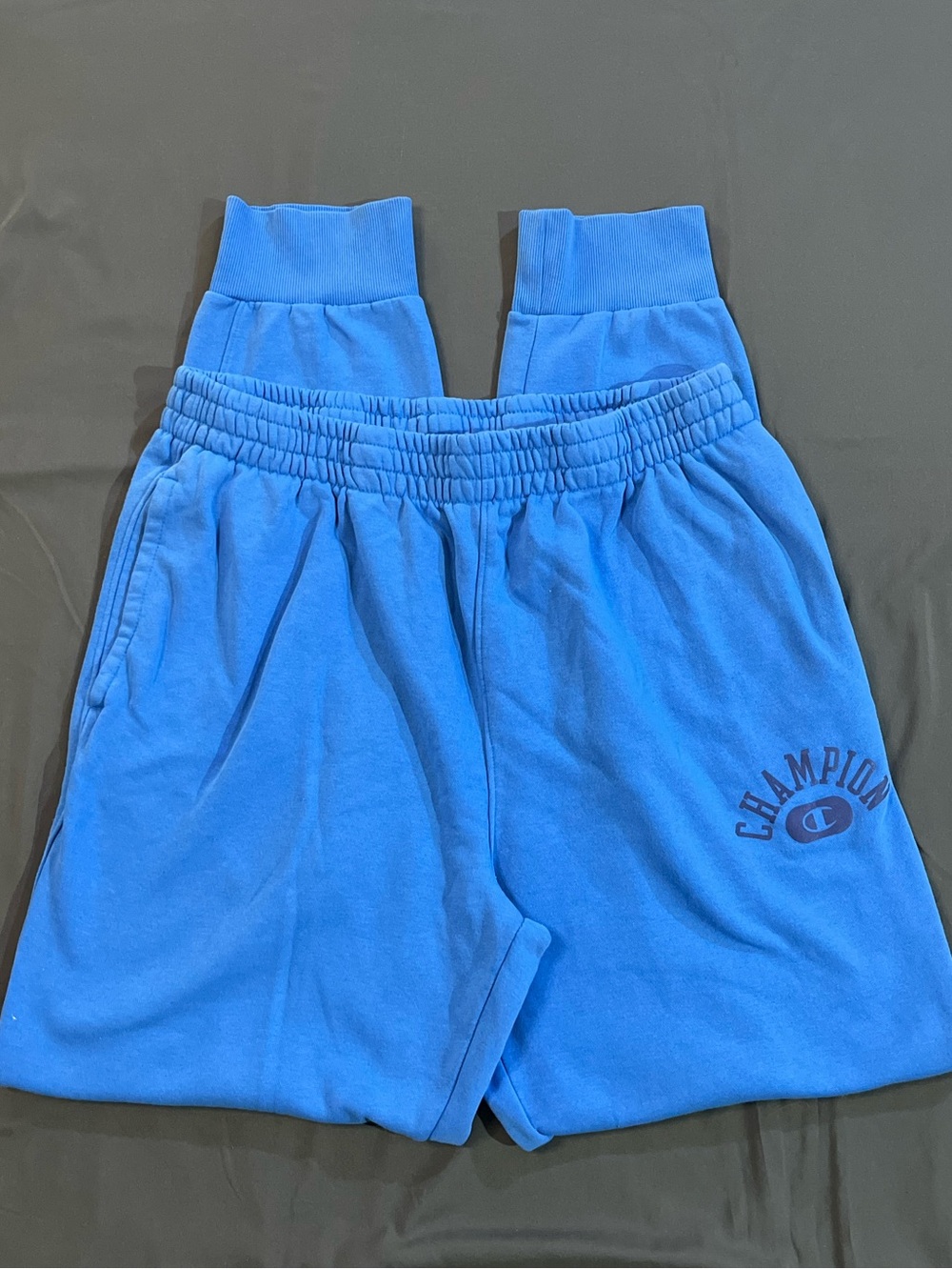 Champion Vintage Wash Varsity Jogger Sweatpants, Blue, Sz L